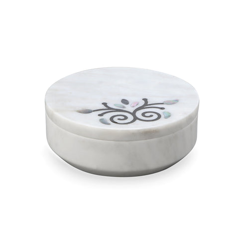 Marble Trinket Box with Mother of Pearl Inlay
